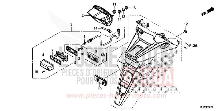 HECKLEUCHTE/KENNZEICHENBELEUCHTUNG von Africa Twin VICTORY RED (R334B) von 2016
